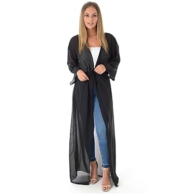 Girlzwalk Women S Ladies Chiffon Sheer Mesh Belted Full