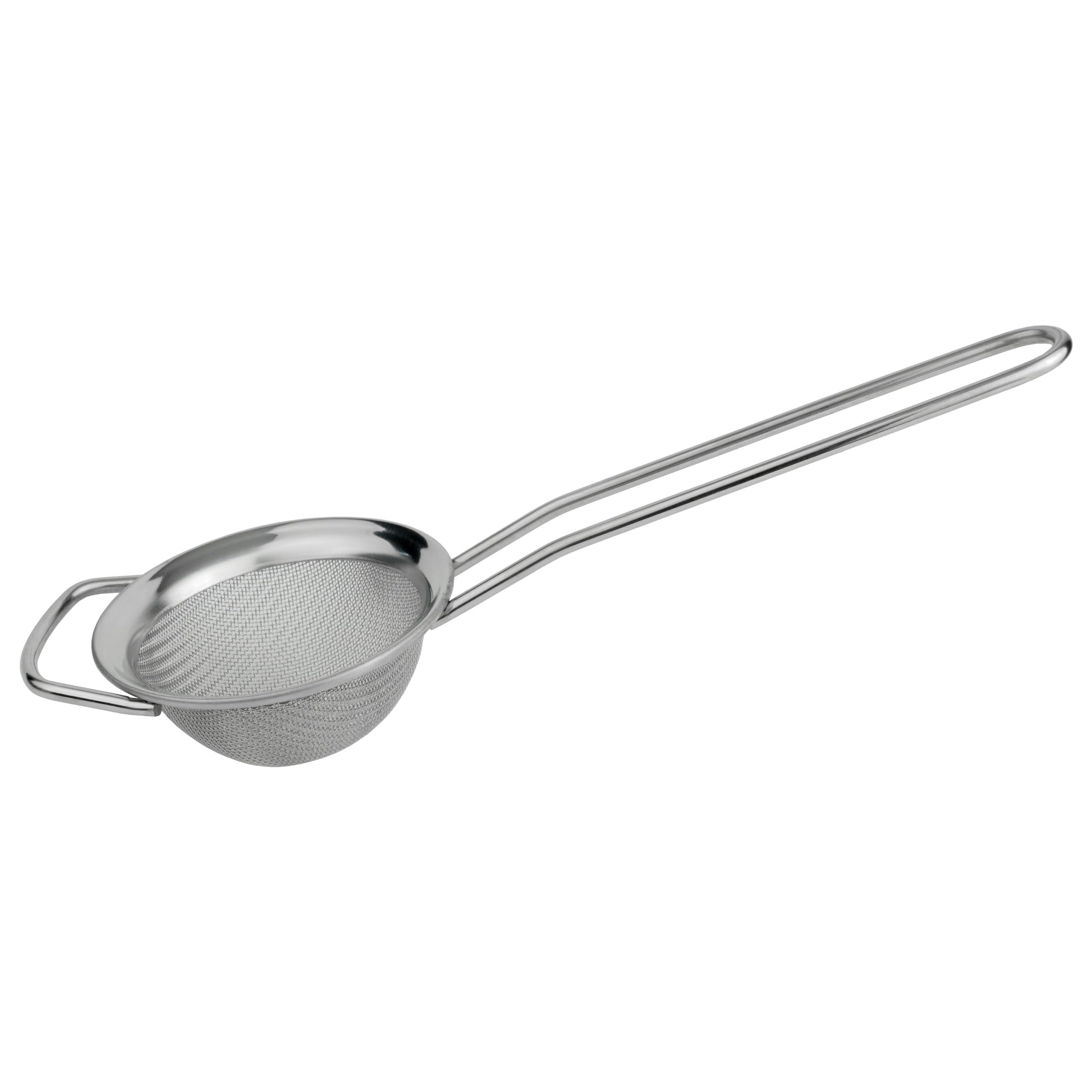 Grunwerg ST-3003 Fine Mesh Strainer with Polished Rim And Handle, Silver, 3-Inch, 8cm Diameter