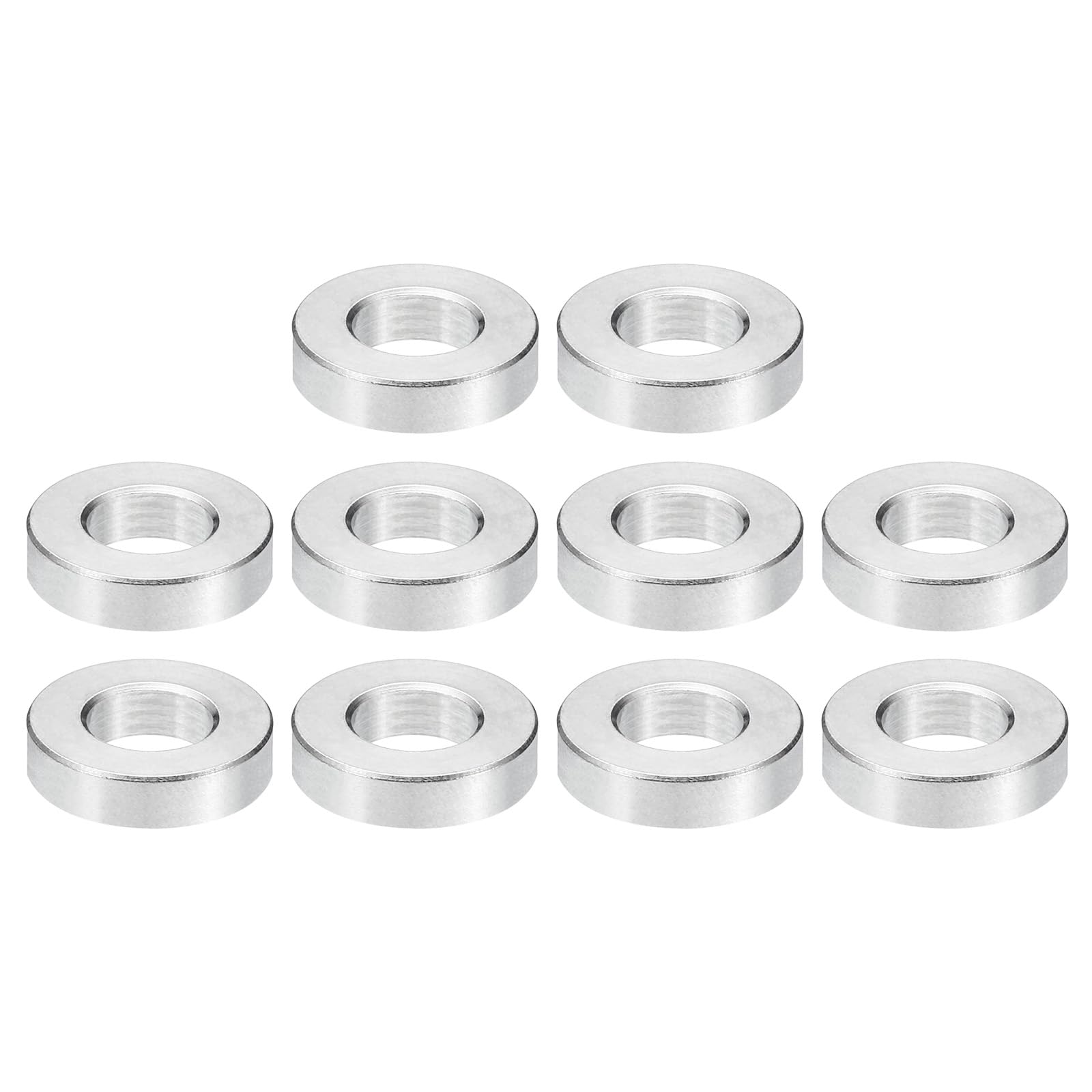 PATIKIL M8 Stainless Steel Spacers, 10Pcs Metal Spacer Stainless Steel 8.2mm ID x 16mm OD x 4mm L Stainless Steel Spacer Screw Standoff for 5/16" or M8 Screw
