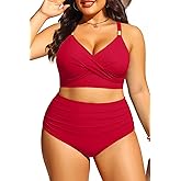 Aqua Eve Plus Size Two Piece Swimsuit - Women High Waisted Bikini Tummy Control Bathing Suit 2025 Swimwear