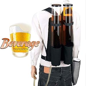HOUSHIYU-521 Dual Tank Double Beer and Beverage Dispenser Backpack, Portable Beverage Beer Alcohol Dispenser Backpack - Liquor Dispenser