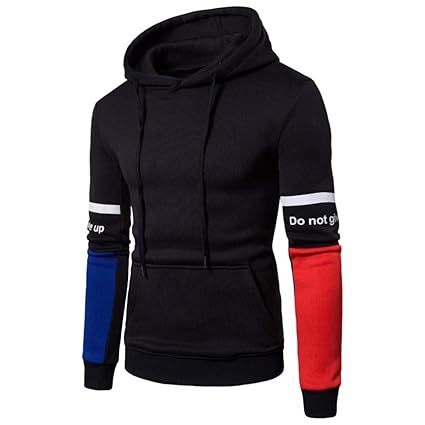 Kapuzenpullover für Männer,FRIENDGG Herren Langarm Brief Kapuzen Sweatshirt Top T Outwear Bluse Mode lässig Täglich schön Her