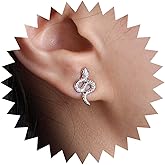 Vacaonio Gothic Small Snake Stud Earrings Viper Snake Earrings Silver Serpent Stud Earrings Mini Serpent Earrings Snake Shape Stud Earrings Jewelry for Women