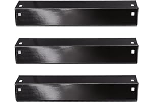 Criditpid Grill Heat Plates Shields for Chargriller 5050, 5650, 3001, 3008, 5072, King Griller 3008, 5252, 3-Pack Porcelain Steel Heat Tent Burner Cover Flame Tamers for Char griller Replacement Parts