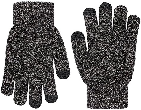 Touch screen gloves winter men and women knitted warm gloves (Gray)