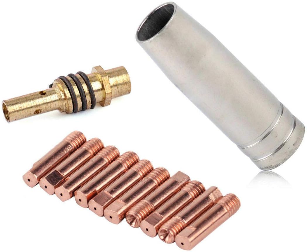 24 Pièces Embouts Soudage MIG/MAG - MB15 AK - Buses Gaz, Pointes Contact 0,8mm M6 - Cuivre