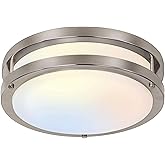 13 inch Flush Mount LED Ceiling Light Fixture, 2700K/3000K/3500K/4000K/5000K Adjustable Ceiling Lights, Brushed Nickel Saturn
