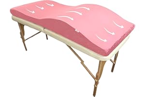 XOLLOZ High-Density Foam Massage Table Cushion with Soft Plush Cover, Ergonomic Design, Memory Foam Spa Bed Pillow for Salon, 23" (58 cm), Pink