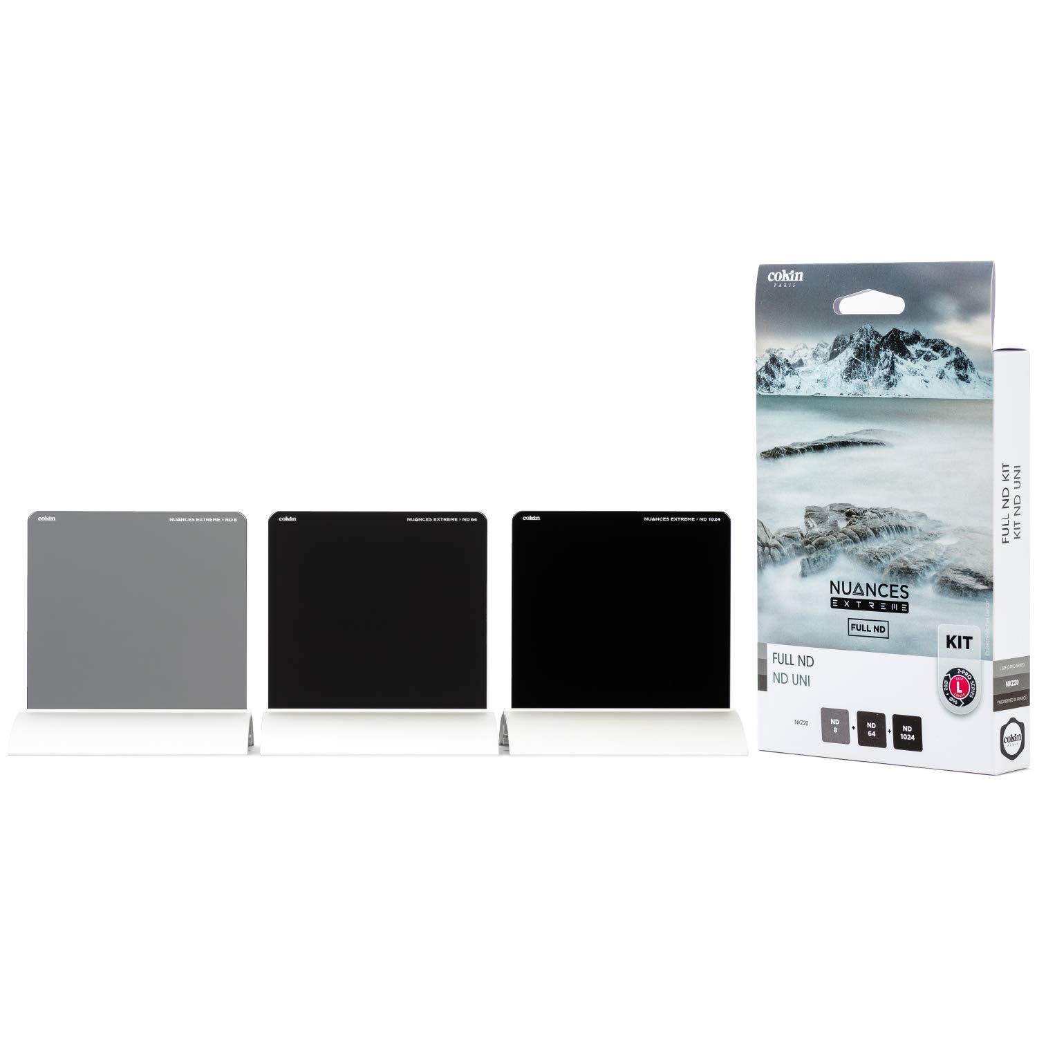 COKIN NUANCES Extreme FULL ND Kit inc. ND1024 + ND64 + ND8 filters made of resistant mineral Glass for L Size (Z-Pro) 100mm filter-Holder system