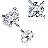 ChicSilver 925 Sterling Silver Earrings Sparkling Heart/Round/Princess Cut Birthstone Earrings for Women Birthday Jewelry with Gift Box