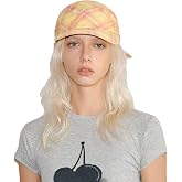 MILLEVIBE Women’s Plaid Bandana Baseball Cap – Y2K Adjustable Checkered Hat, Casual Streetwear Summer Fashion Visor Scarves