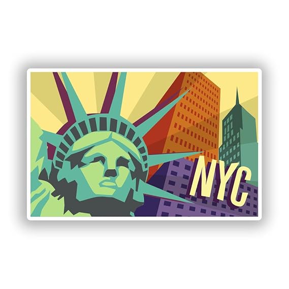 2 x 10cm/100mm New York City NYC Vinyl Stickers Travel