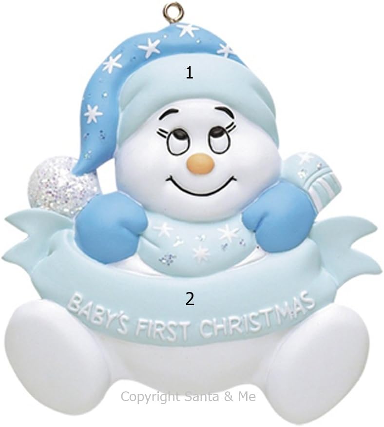 baby's first christmas snowman ornament