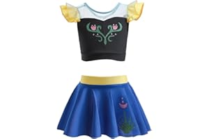 REXREII Girls Princess Swimsuits Two-Piece Tankini Set Beach Surf Birthday Swimming Party Bathing Suits Fancy Swimwear