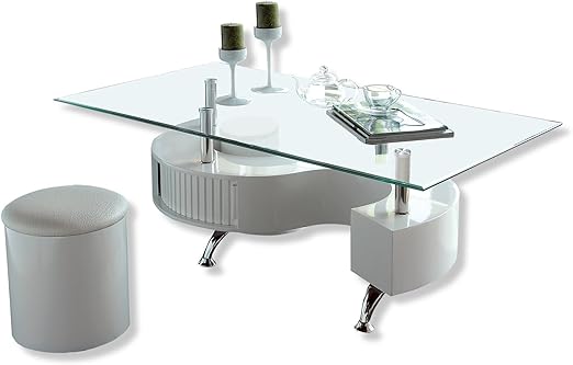 Roller Couchtisch Wohnzimmertisch Wohnzimmertisch Snake Weiss Amazon De Kuche Haushalt