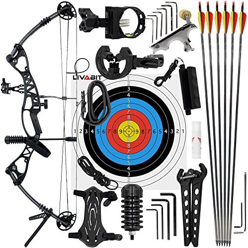 LIVABIT Morningedge Set Archery Series 40-50lbs Ambidextrous Lightweight Compound Bow 75% Let-Off 43" Axle to Axle