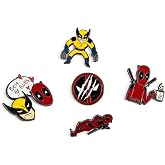 Marvel Studios Deadpool &amp; Wolverine 5-Piece Enamel Pin Set | Metal Badge Accessories For Lanyard, Backpack, Clothes