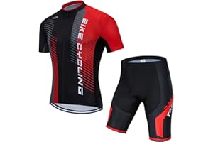 PSPORT Men's Cycling Jersey Shorts Sets Bike Clothing Suit Short Sleeve Road Bicycle Biking Clothes Black Cyclist Uniform