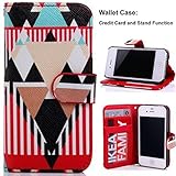 For iPhone 5S Case,Nakeey Wallet iPhone 5S Leather Case,PU Filp Leather Case Cover for iPhone 5 5S#5