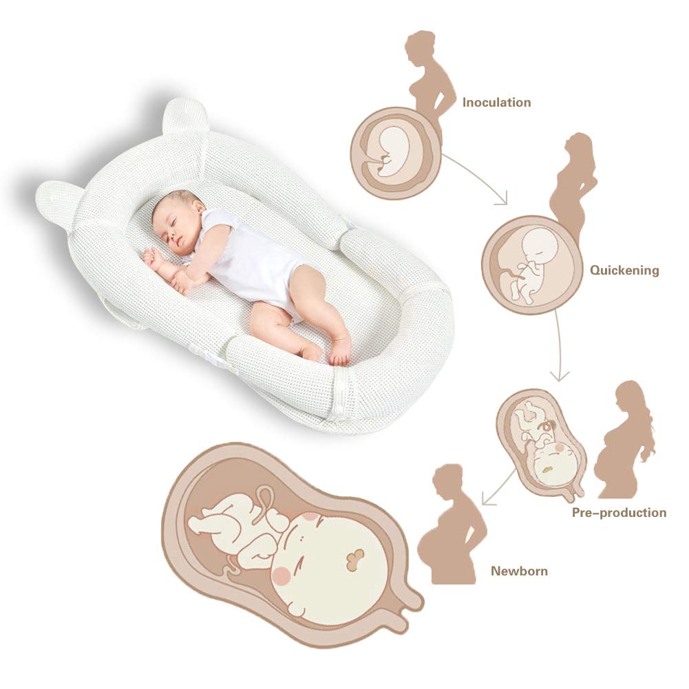 Baby Lounger, Newborn Lounger Portable Super Soft and Breathable Baby Nest Bassinet Machine Washable Co Sleeping for Baby 0-2 Years: Baby