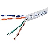 Monoprice 1000FT 24AWG Cat5e 350MHz UTP Solid, Riser Rated (CMR), Bulk Ethernet Bare Copper Cable - White