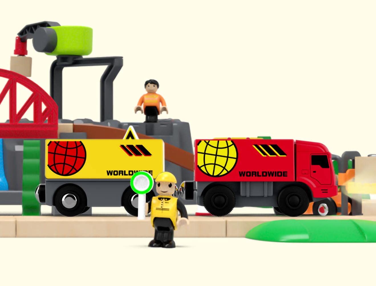 Train Toy for Toddlers, Battery Operated Locomotive Train with Magnetic Connection, Remote Control Train for Wooden Tracks, Compatible with Thomas, Brio, Chuggington