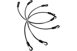 VANZACK 4Pcs Black Stretchy Horse Blanket Leg Straps with Double Clips, 56Cm Length Replacement Tail Cord