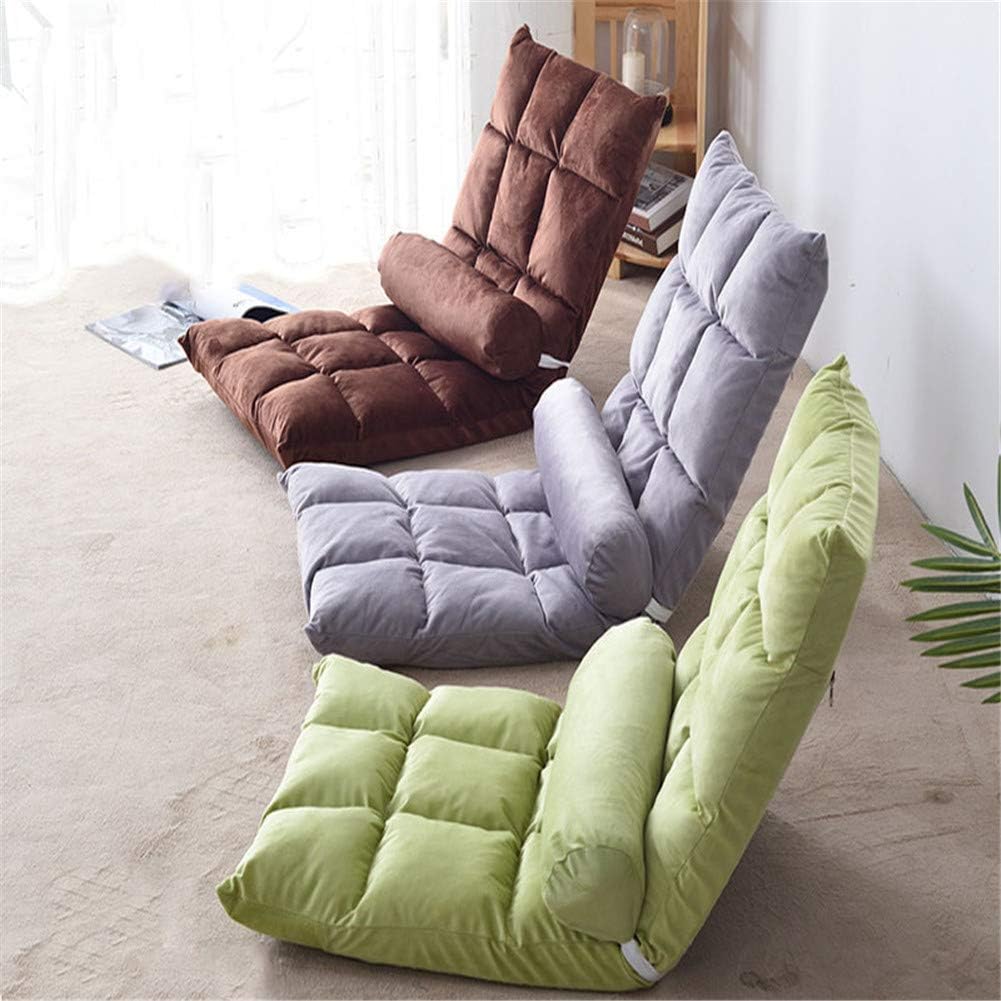 DevileLover 18 Grid Foldable Seating Flannel Soft and comfortable Floor Chair 5-Position Adjustable Stadium Seat Lazy Lounge Sofa for Walking Picnics Camping Hiking or Festivals