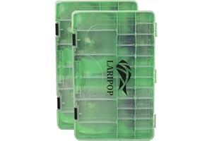 LARIPOP Tackle Boxes, Fishing Plastic Box, Transparent Plastic Storage Organizer Box,Tool Box, Bait Separator -Angler's equipment- 2 Packs /4 Packs Tackle Trays - Parts Box