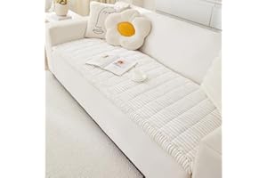 Awjcsv Couch Cover for Dogs Washable, Fuzzy Pet Couch Covers for 3 Cushion Sofa Pet Friendly, Non Slip Sofa Cover (White, 27.6" x 82.7"/70 x 210cm)