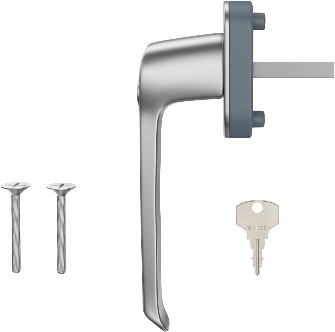 Schüco Silver Lockable Window Handle, Universal, 43 mm, Aluminium, Silver - Image 4