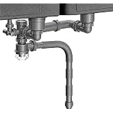 QruiLanTu Double Sink Drain Kit Space Saving Kitchen Sink Drain Kit Expandable Flexible 1 1/2" P-Trap Pipe 3-1/2 Inch Sink Drain Assembly Kit with 4-Way Fitting Adapter for Dishwasher