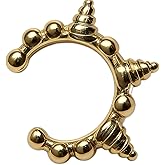 2026Gold Decorative Ear Cuff - Single Piece, Non-Piercing Ear Clip with Beaded & Spiral Design, Lightweight (0.7g) Fashion Jewelry for Women
