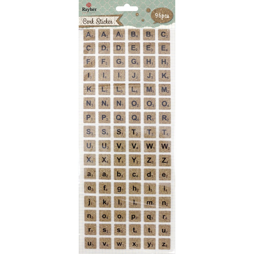 Rayher 96 Alphabet Cork Stickers Letters Cork Stickers