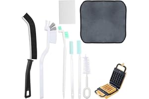 8- Piece Waffle Makers Clean Brush Kit: Different - Sized Brushes Reach Every Crevice, Towels for Spotless Shine & Sponges to