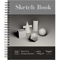 Yagol Sketchbook 9x12 Inch 100 Sheets 68LB/100GSM Spiral-Bound Sketch pad with Acid-Free Drawing Paper and Hardcover for…