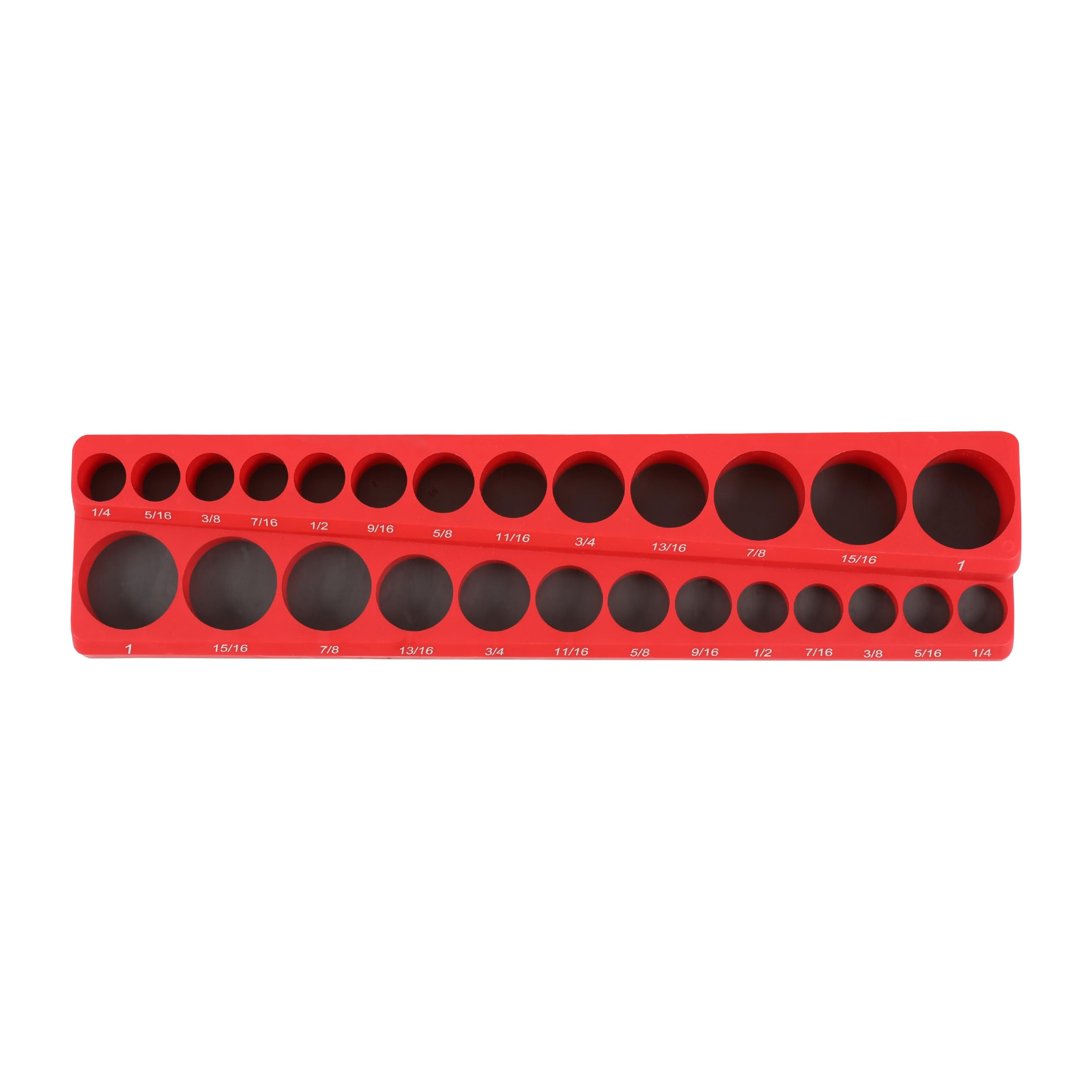 Photo 1 of HFS(R) 3/8-inch Magnetic Socket Organizer Set Magnetic Socket Organizer Tray SAE Standard 3/8" Socket Holder Magnetic Tool Organizer 26 Slot Red Hold