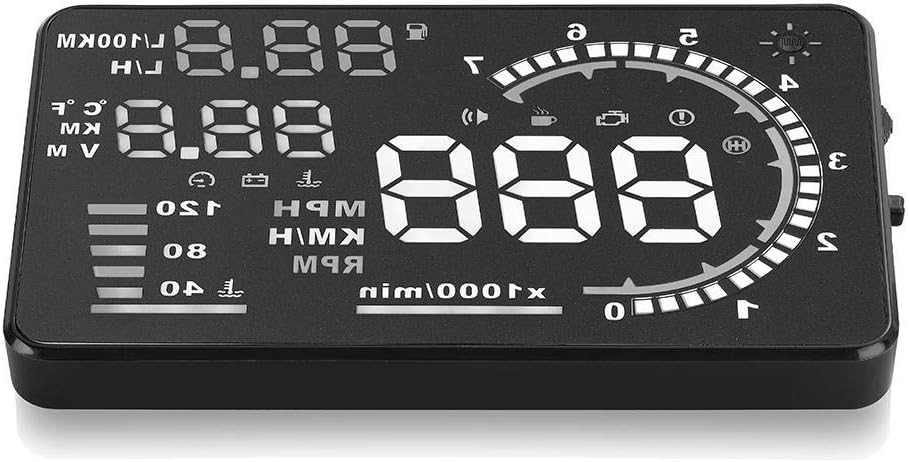 5.5 inch Car HUD Heads Up Display, 5.5'' OBD II Car HUD Head Up Display Auto Windshied Reflective Screen Speed Display - Image 5