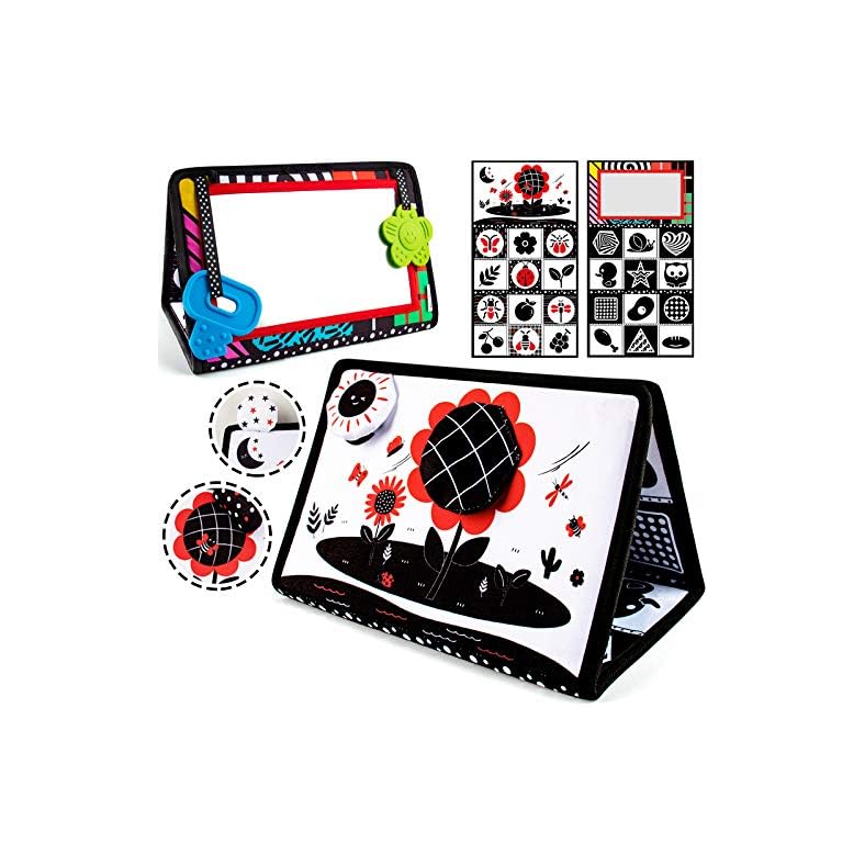 teytoy Tummy Time Mirror Newborn Toys Infant Toys 0-3 Months Brain Developmental Baby Mirror Tummy Time Toys Black and…