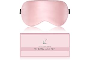 BLSSNZ Silk Sleep Mask for Women - Soft Breathable Organic Natural Mulberry Silk Fabric Blackout Eye Mask for Sleeping with Adjustable Straps No Pressure Eye Mask for Travel Essentials Gifts (Pink)