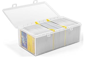 TUTATA 400 Count Plastic Trading Card Storage Box with Dividers, Baseball Card Storage Box, Sports Cards Holder Organizer - 1 PACK