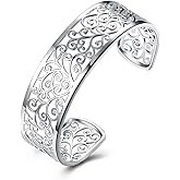 WPPHXY Women's Silver Bracelets Handmade Bracelets 925 Sterling Silver Bangle Bracelet Stackable Bangles for Women
