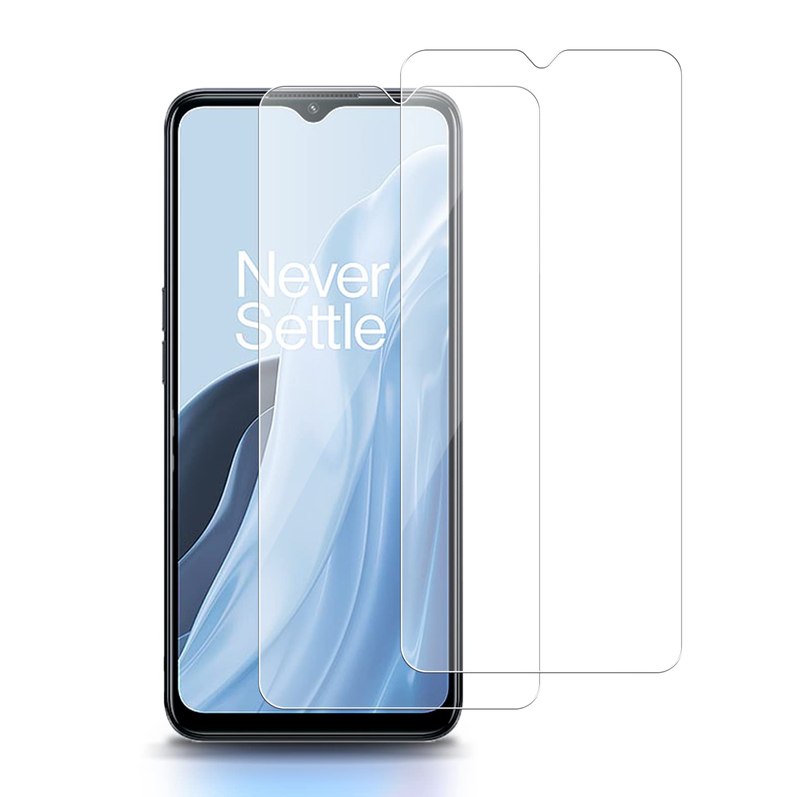 ROVLAK Screen Protector compatible with OnePlus Nord N300 5G Tempered Glass Screen Protector 2-Pack HD 2.5D 9H Protective Film Protection Anti-Fingerprint Bubble-Free Glass Protector