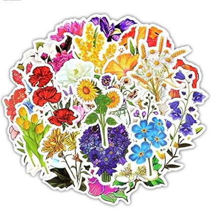 SZYND Flores Totem Stickers Hermosa Planta Creativa Kawaii Sticker ...