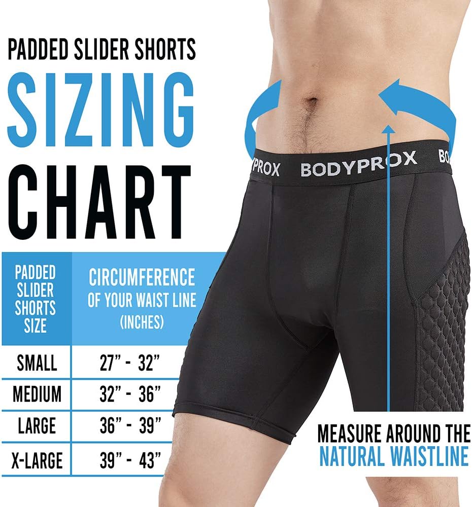 Bodyprox Baseball Sliding Shorts for Men, Compression Padded Slider Shorts : Sports & Outdoors