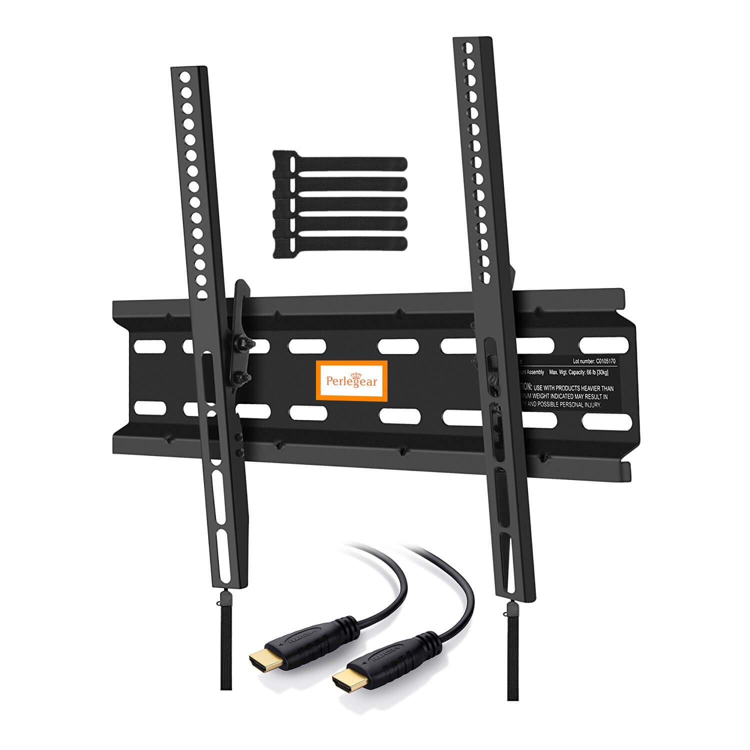 Perlegear TV Tilt Wall Bracket, Reduces Glare & Adds Space To Your Home! Safely Holds 30KG & Fits Most 23”-55” TVs! Tilt TV Wall Mount Improves Viewing Angles & Reduces Neck Pain! Easy Assembly, Quality Tilt Wall Bracket!