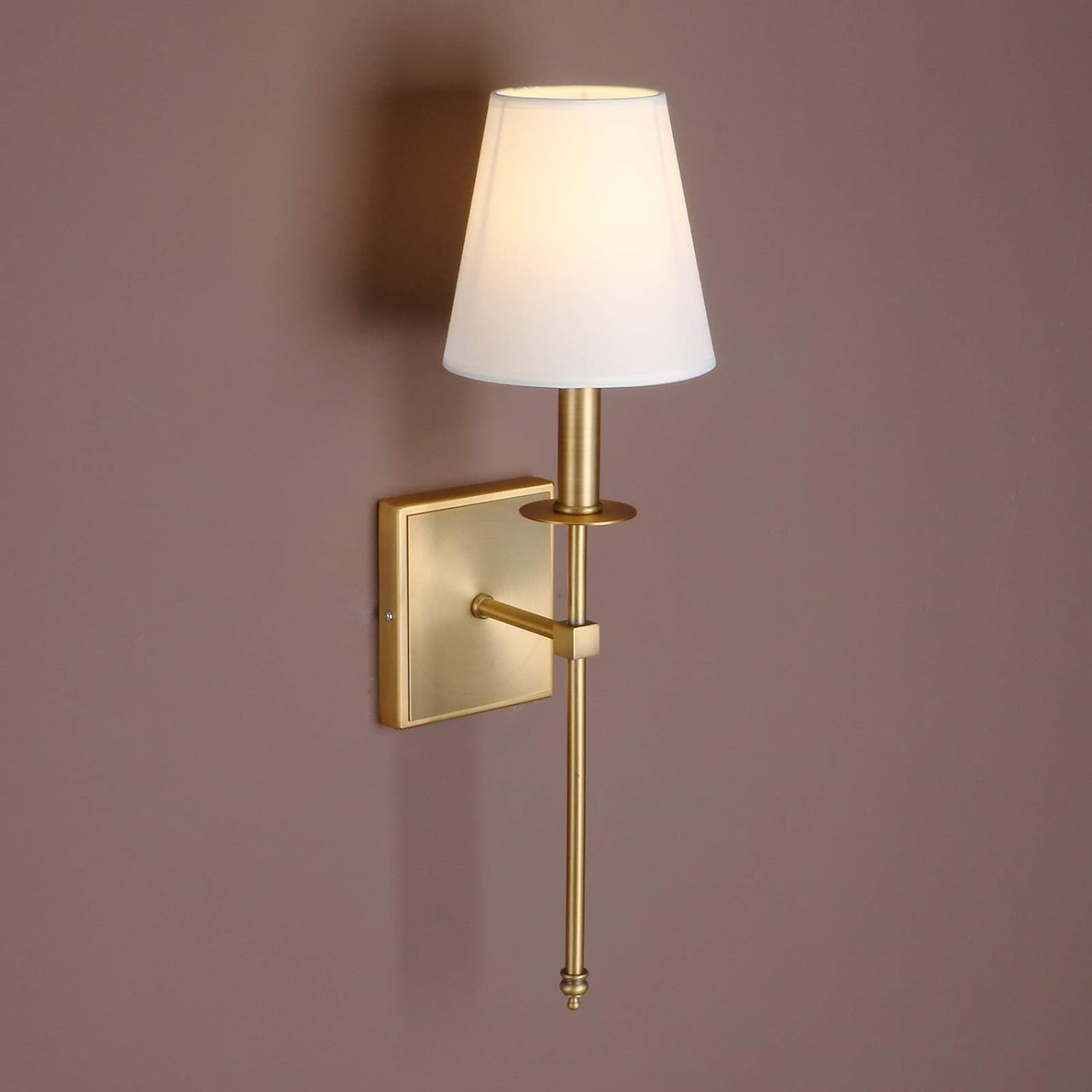 Yosoan Lighting 2 Sets of Vintage Loft Bar Modern Linen Fabric Lampshade Hardwired Wall Light Fittings - Image 5