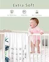 Trongle Monthly Milestone Baby Blanket Unisex 120 x 100 cm Soft Fleece view 4