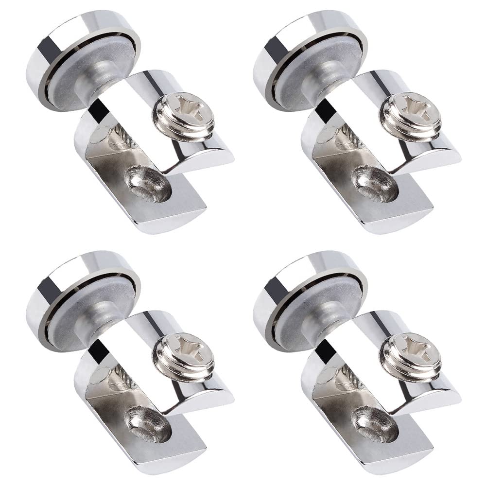 4 Pcs Glass Clamp Clip Adjustable Glass Bracket Glass Shelf Brackets Solid Glass Clamp for Glass Cabinet Kitchen Table Shelves for 5-10mm Thick Glass