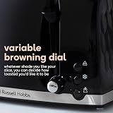 Russell Hobbs Honeycomb 4 Slice Toaster with Extra Wide Slots 1500W Black view 3